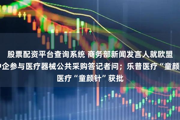 股票配资平台查询系统 商务部新闻发言人就欧盟拟限制中企参与医疗器械公共采购答记者问；乐普医疗“童颜针”获批